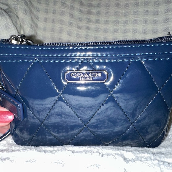 Coach Wristlet (Quilted, Navy, Gently Used) - Picture 1 of 5